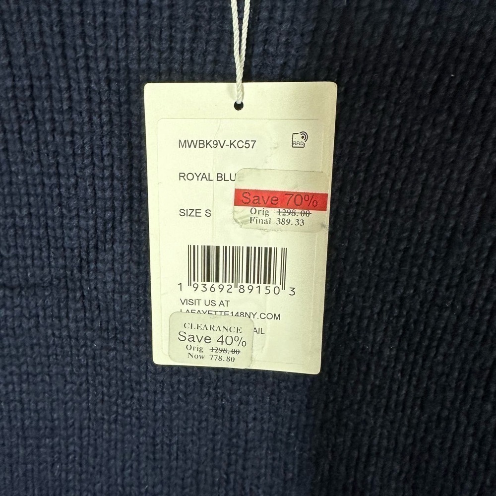 LAFAYETTE 148 Chunky Whipstitch Oversized Sweater Size Small Blue - Picture 12 of 12